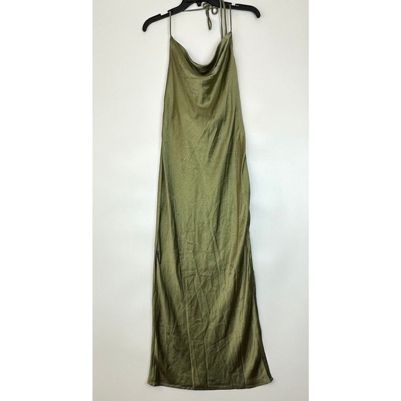 Princess Polly Dresses & Skirts - Princess Polly Size 6 Alissa Midi Dress Cowl Neck Satin Green New With Tags